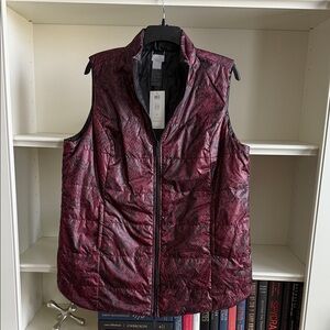 Women's Burgundy Reversible Quilted Vest